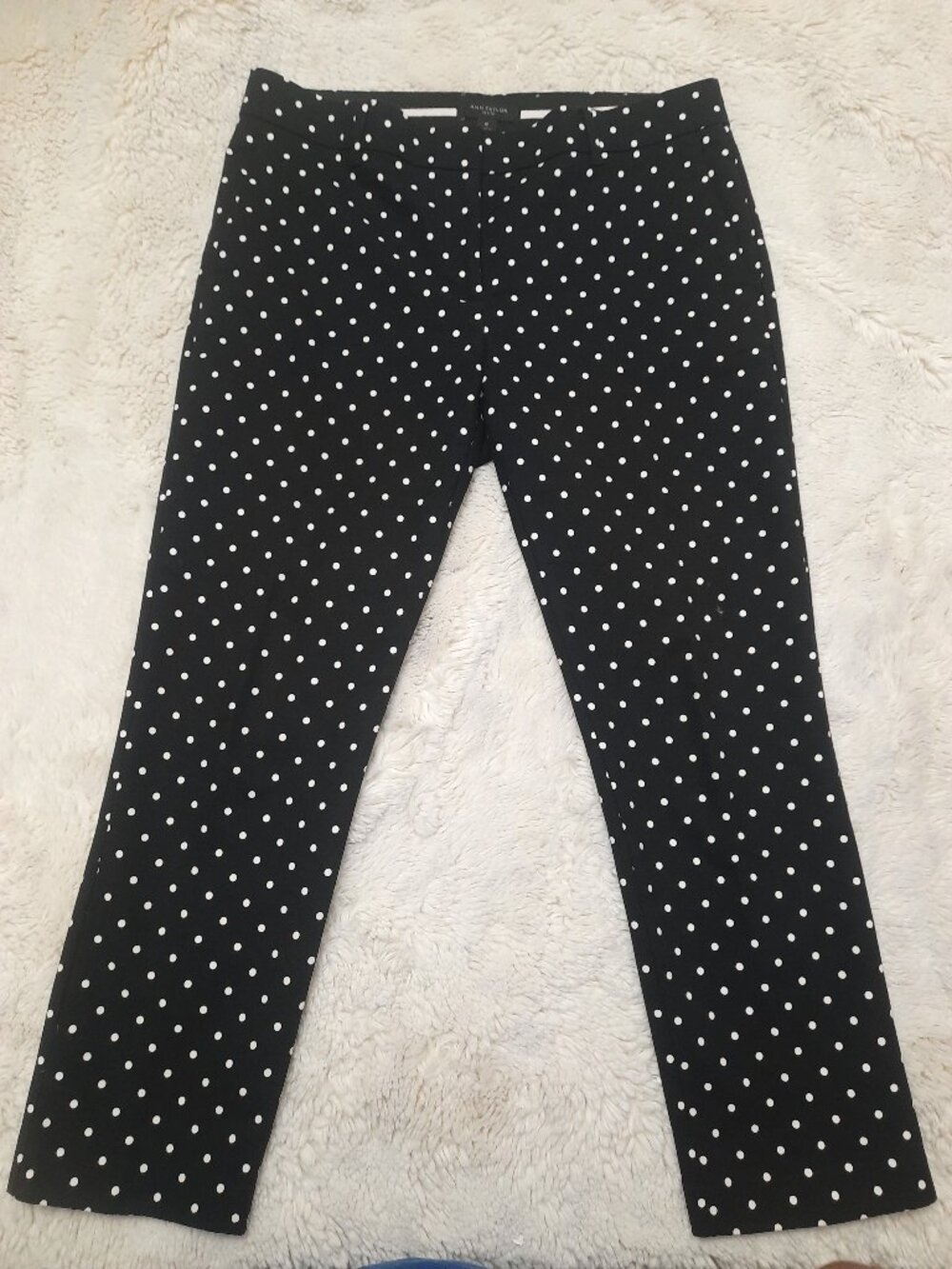 Ann Taylor Black and White Polka Dot Ankle Pants - Size 8 Petite